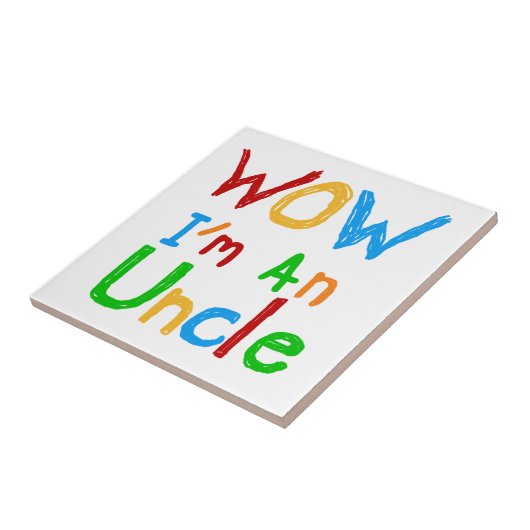 WOW Ik ben een oom T-shirts en GIfts Tegeltje (Zijkant)