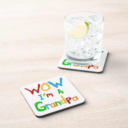WOW Ik ben een opa T-shirts en geschenken Bier Onderzetter (Rechterzijde)