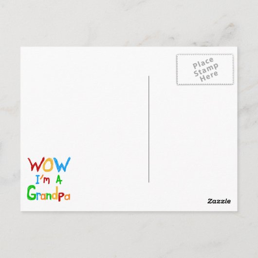 WOW Ik ben een opa T-shirts en geschenken Briefkaart (Achterkant)