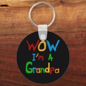 WOW Ik ben een opa T-shirts en geschenken Sleutelhanger (Voorkant)