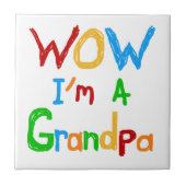 WOW Ik ben een opa T-shirts en geschenken Tegeltje (Voorkant)