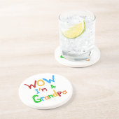 WOW Ik ben een opa T-shirts en geschenken Zandsteen Onderzetter (Zijkant)