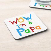 Wow ik ben een Papa Tshirts en GIfts Bier Onderzetter (Linkerzijde)