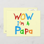 Wow ik ben een Papa Tshirts en GIfts Briefkaart (Voorkant / Achterkant)