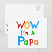 Wow ik ben een Papa Tshirts en GIfts Briefkaart (Voorkant / Achterkant)
