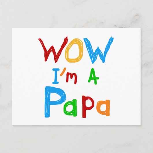 Wow ik ben een Papa Tshirts en GIfts Briefkaart (Voorkant)