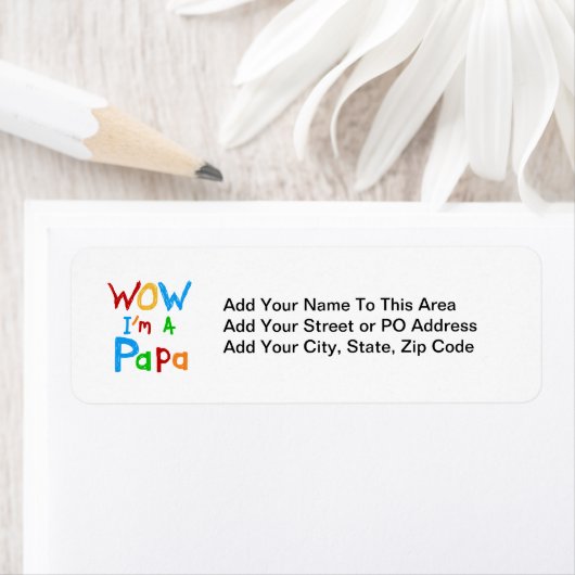 Wow ik ben een Papa Tshirts en GIfts Etiket (Insitu)