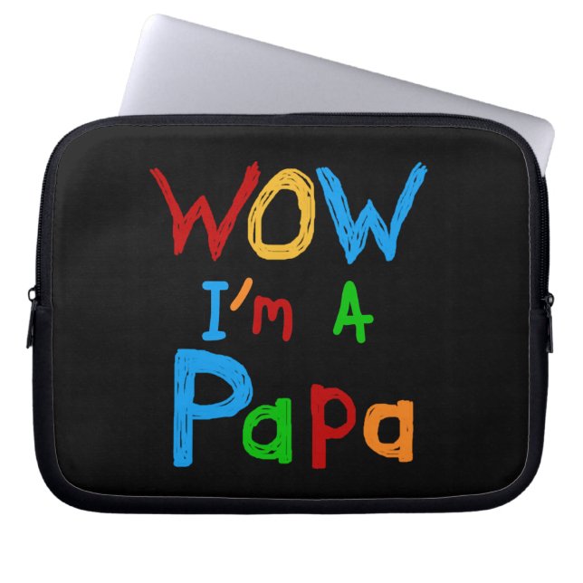 Wow ik ben een Papa Tshirts en GIfts Laptop Sleeve (Voorkant)