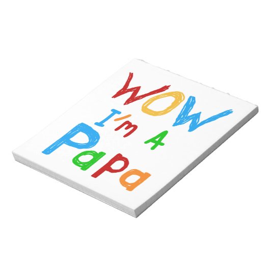 Wow ik ben een Papa Tshirts en GIfts Notitieblok (Linkerzijde)