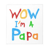 Wow ik ben een Papa Tshirts en GIfts Notitieblok (Voorkant)