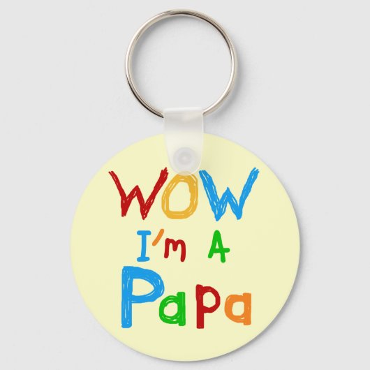Wow ik ben een Papa Tshirts en GIfts Sleutelhanger (Voorkant)