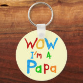 Wow ik ben een Papa Tshirts en GIfts Sleutelhanger (Voorkant)