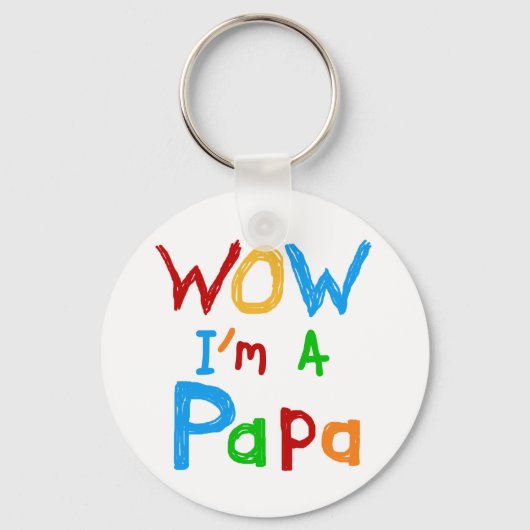 Wow ik ben een Papa Tshirts en GIfts Sleutelhanger (Voorkant)