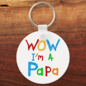 Wow ik ben een Papa Tshirts en GIfts Sleutelhanger (Voorkant)