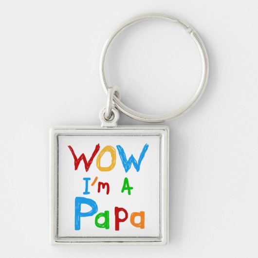 Wow ik ben een Papa Tshirts en GIfts Sleutelhanger (Voorkant)