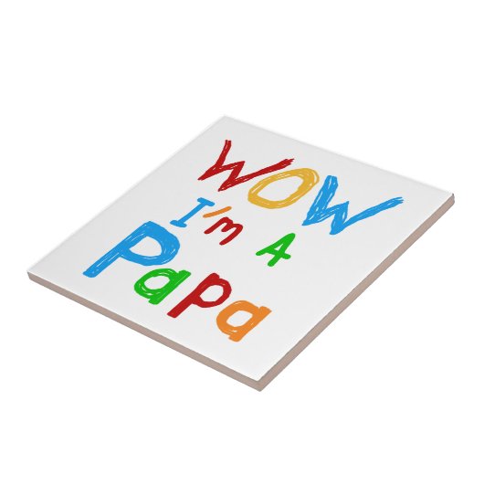 Wow ik ben een Papa Tshirts en GIfts Tegeltje (Zijkant)