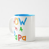 Wow ik ben een Papa Tshirts en GIfts Tweekleurige Koffiemok (Voorkant links)