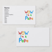 Wow ik ben een Papa Tshirts en GIfts Visitekaartje (Voorkant / Achterkant)