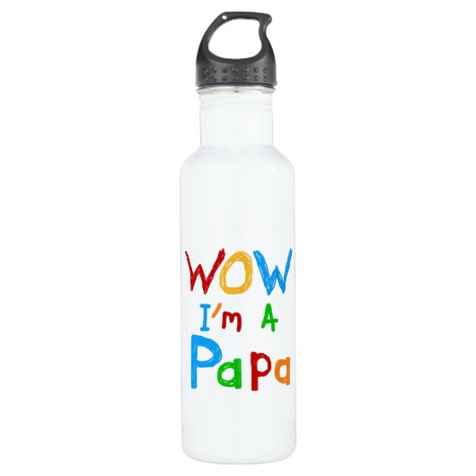 Wow ik ben een Papa Tshirts en Waterfles (Voorkant)