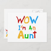 WOW Ik ben een tante T shirten en geschenken Briefkaart (Voorkant / Achterkant)