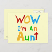 WOW Ik ben een tante T shirten en geschenken Briefkaart (Voorkant / Achterkant)