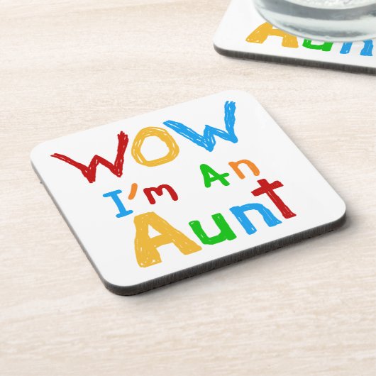 WOW Ik ben een tante T shirten en geschenken Drankjes Onderzetter (Linkerzijde)