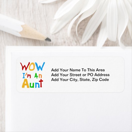 WOW Ik ben een tante T shirten en geschenken Etiket (Insitu)