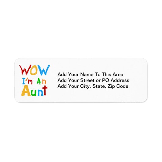 WOW Ik ben een tante T shirten en geschenken Etiket (Voorkant)