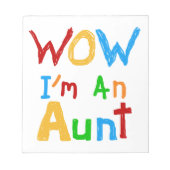 WOW Ik ben een tante T shirten en geschenken Notitieblok (Voorkant)