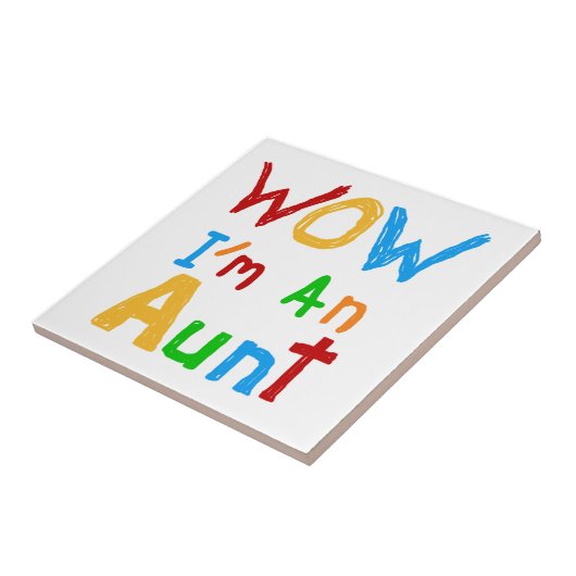 WOW Ik ben een tante T shirten en geschenken Tegeltje (Zijkant)