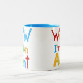 WOW Ik ben een tante T shirten en geschenken Tweekleurige Koffiemok (Center)