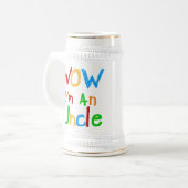 WOW Ik ben oom T-shirts en GIfts Bierpul (Voorkant links)