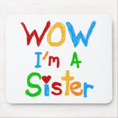WOW Ik ben zuster T-shirts en GIfts Muismat (Voorkant)