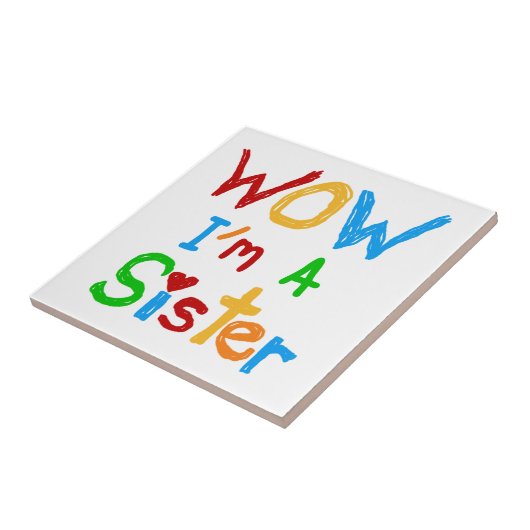 WOW Ik ben zuster T-shirts en GIfts Tegeltje (Zijkant)