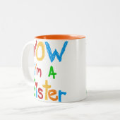 WOW Ik ben zuster T-shirts en GIfts Tweekleurige Koffiemok (Voorkant links)