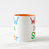 WOW Ik ben zuster T-shirts en GIfts Tweekleurige Koffiemok (Center)
