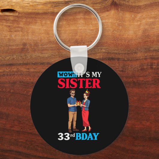 Wow It’s My Sister 33rd Birthday Celebration With Sleutelhanger (Voorkant)