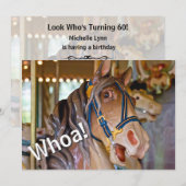 Wow! Kijk Wie is 60 Carrousel Horse Verjaardag Kaart (Voorkant / Achterkant)