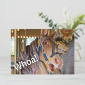 Wow! Kijk Wie Is 70 Carrousel Paard Verjaardag Uit Kaart (Staand voorkant)