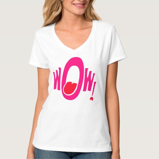 WOW! Levendig Pop Art Dames T-shirt - Expressief (Voorkant)
