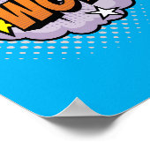 Wow! Levendige Pop Art Comic Uitroep Poster (Hoek)