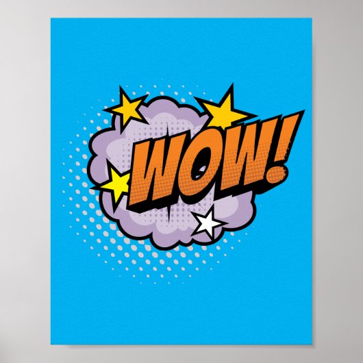 Wow! Levendige Pop Art Comic Uitroep Poster (Voorkant)