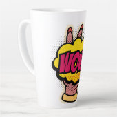 "Wow"-Logo-ontwerp Latte Mok (Linkerhoek)