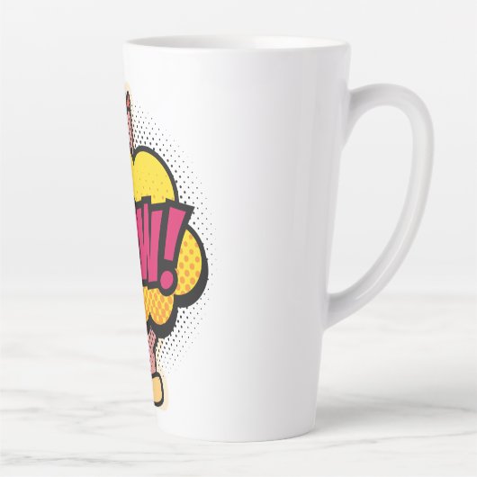"Wow"-Logo-ontwerp Latte Mok (Rechts)