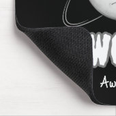 "Wow" maan gezicht Zwarte Muismat (Hoek)