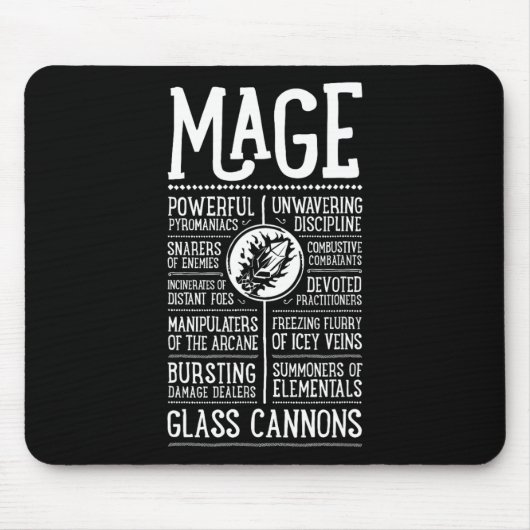 Wow Magiër Role Playing Gamer  Muismat (Voorkant)