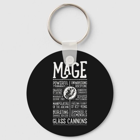 Wow Magiër Role Playing Gamer  Sleutelhanger (Voorkant)