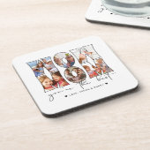 Wow mam Citaat Modern 6 Foto Collage White Bier Onderzetter (Linkerzijde)