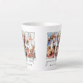 Wow mam Citaat Modern White 6 Foto Collage Latte Mok (Voorkant)