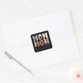 Wow mam Quote Modern Black 6 Foto Collage Vierkante Sticker (Envelop)